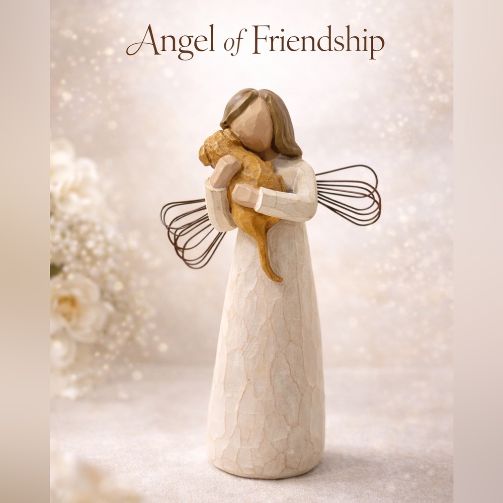 💜Demdaco Angel Sculpture with Dog - Angel of Friendship 🪽